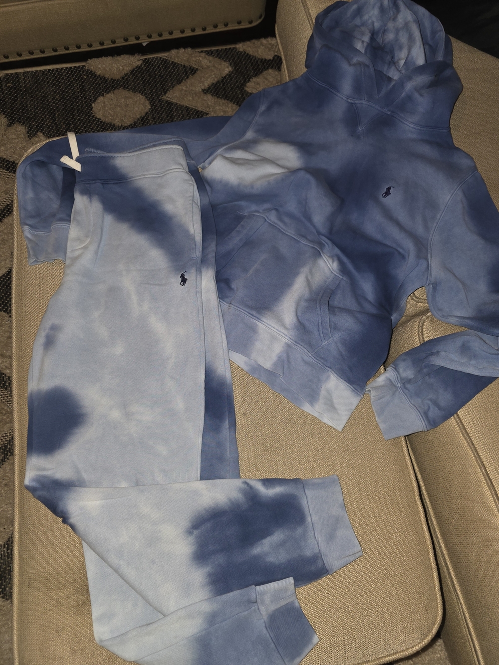 Polo by Ralph Lauren Blue Tie-Dye Hoodie & Joggers Set